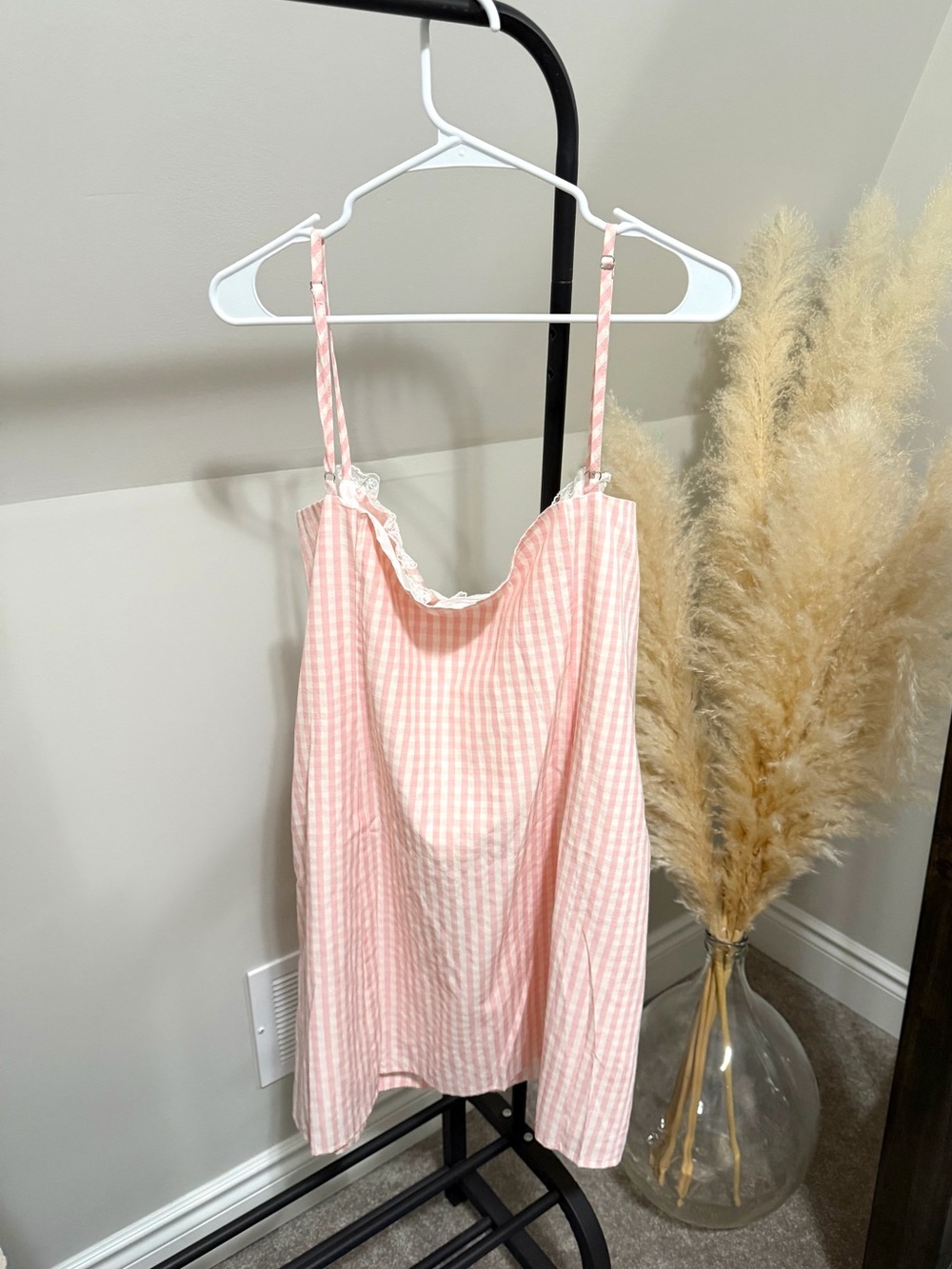 Peppermayo Pink Gingham Mini Dress with Lace - Picture 2 of 4